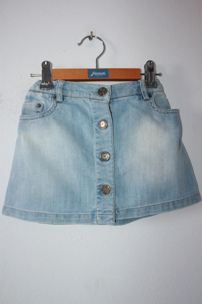 tweedehands lichtblauwe denim rok van bonpoint in maat 104-110