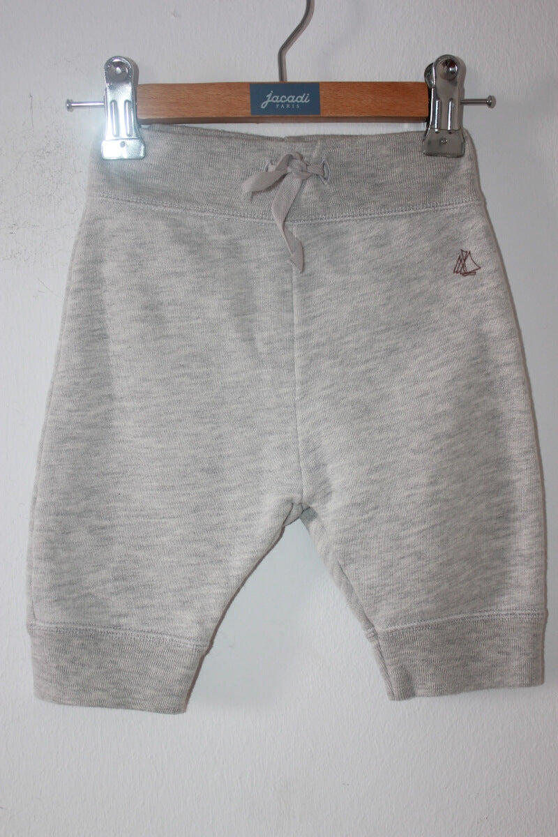 preloved unisex katoenen lichtgrijze joggingbroek van petit bateau in maat 62