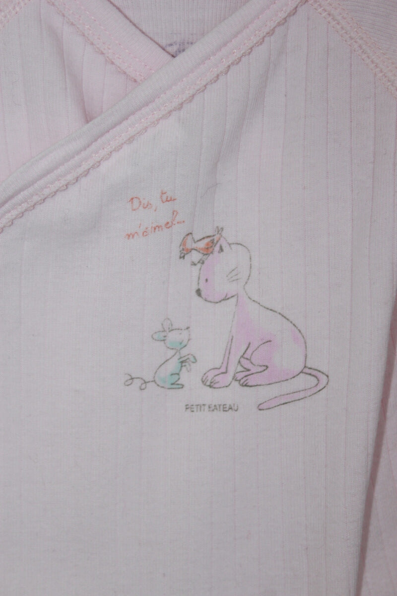 preloved roze overslagromper met lange mouwen in maat 62 van petit bateau