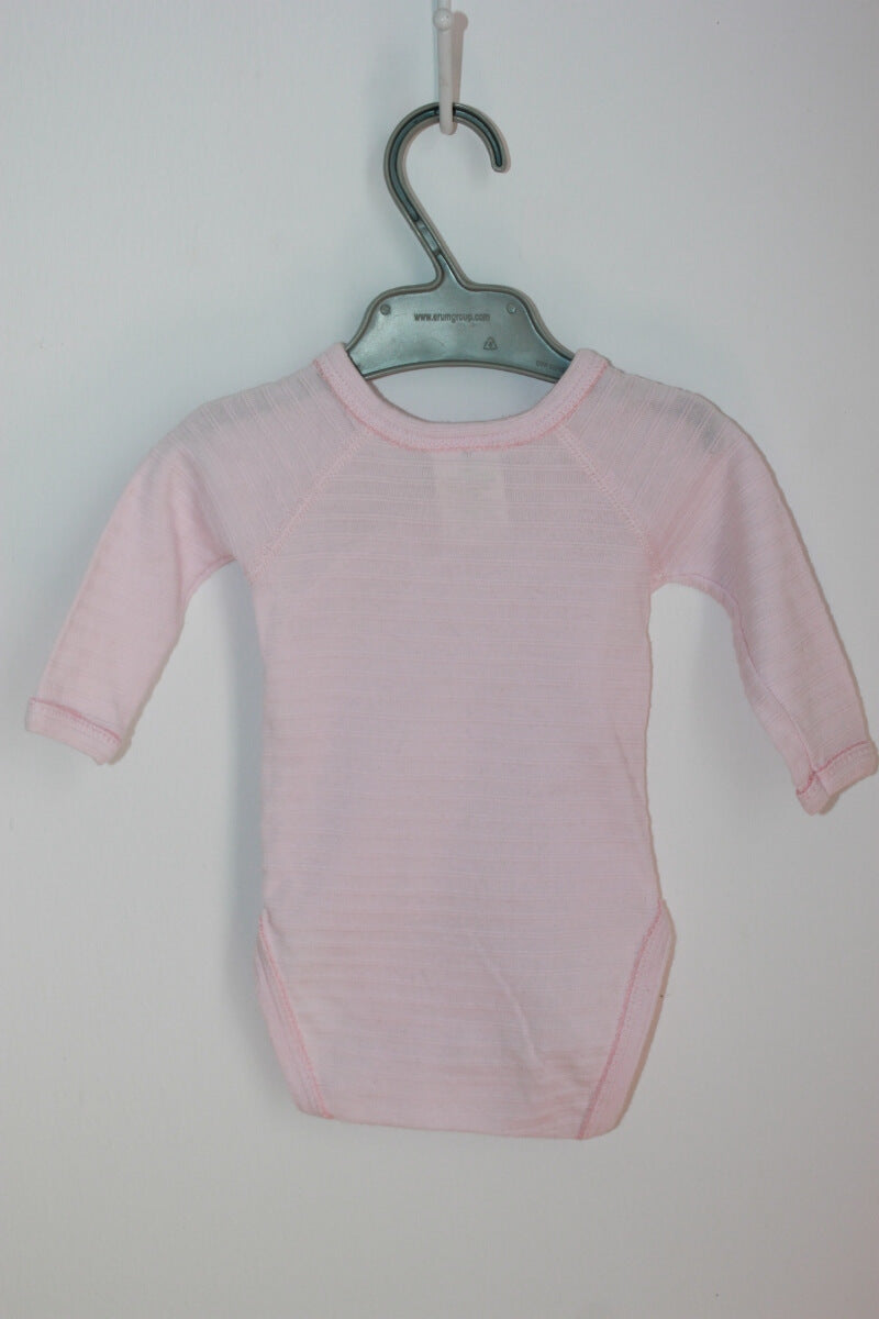 tweedehands roze romper lange mouwen maat 56 petit bateau
