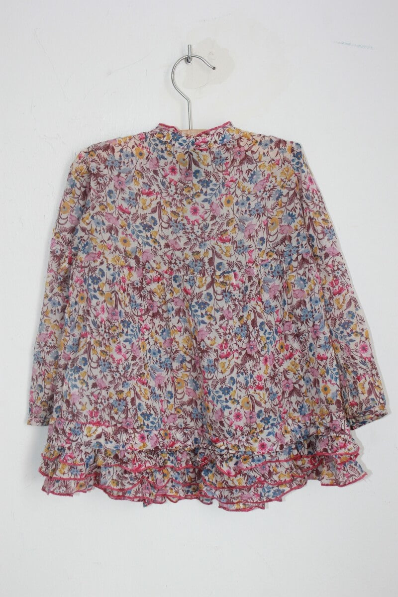 tweedehands gebloemde blouse multicolour met lange mouwen maat 104 van zara