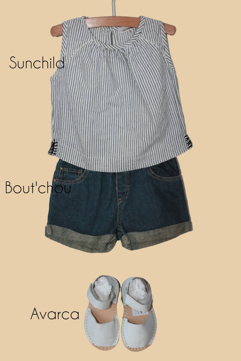 tweedehands zomer look sunchild avarca en boutchou maat 86 baby meisje