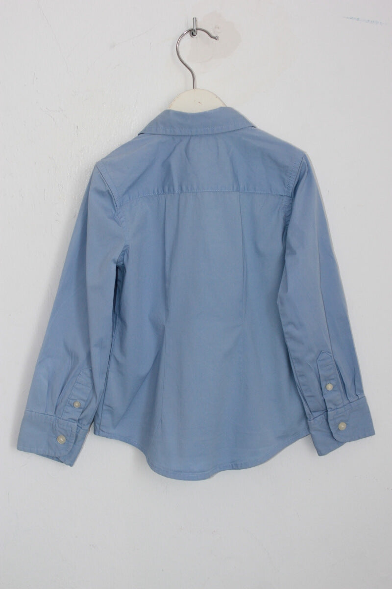 tweedehands lavendelblauwe blouse met lange mouwen in maat 98 voor een meisje van ralph lauren
