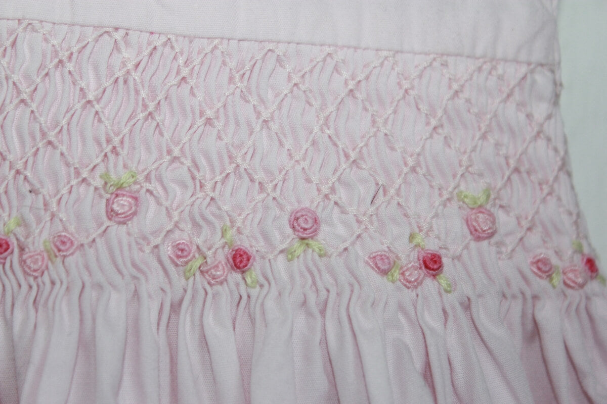 tweedehands zomerse mouwloze gesmockte roze jurk maat 74 cyrillus