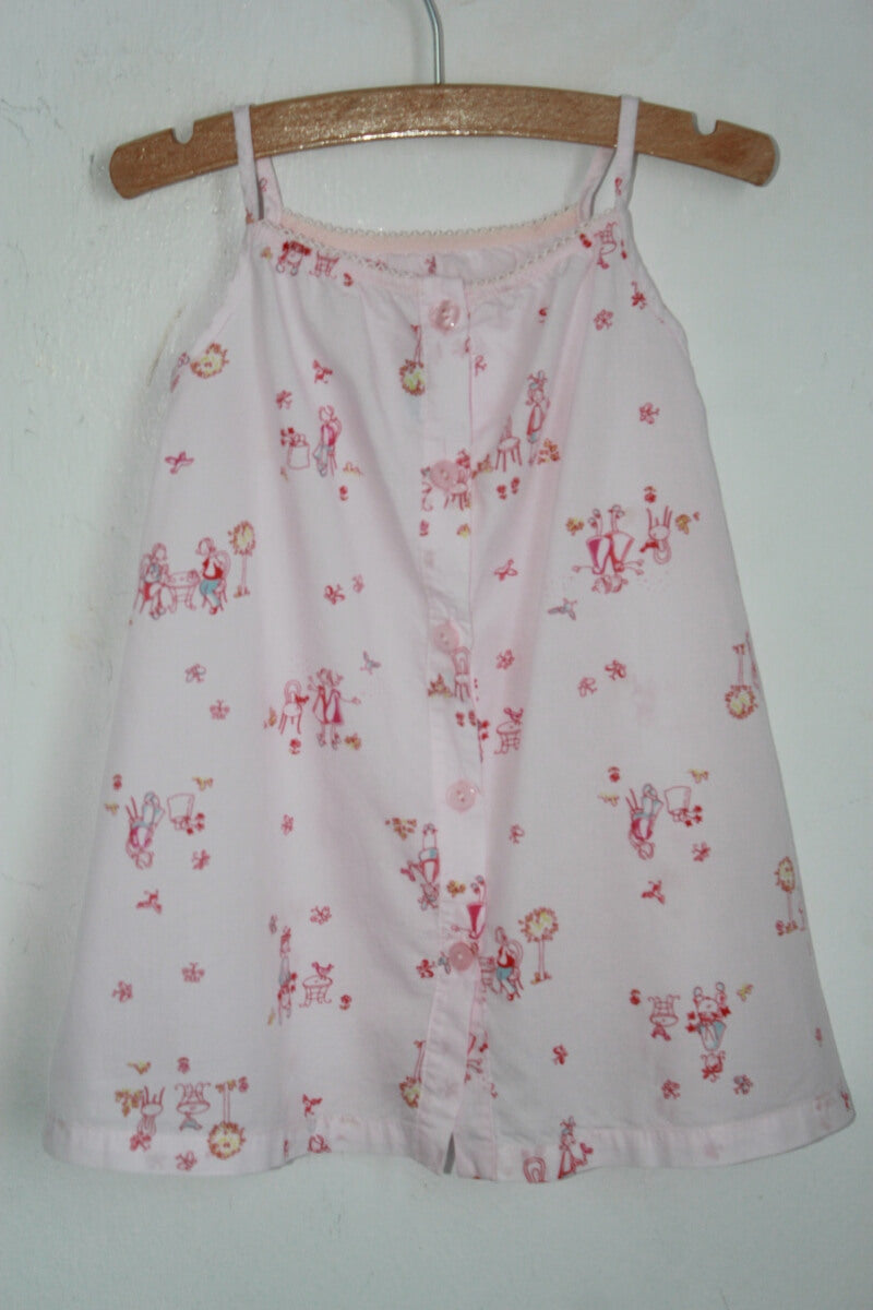 tweedehands zomers roze jurkje maat 68 petit bateau