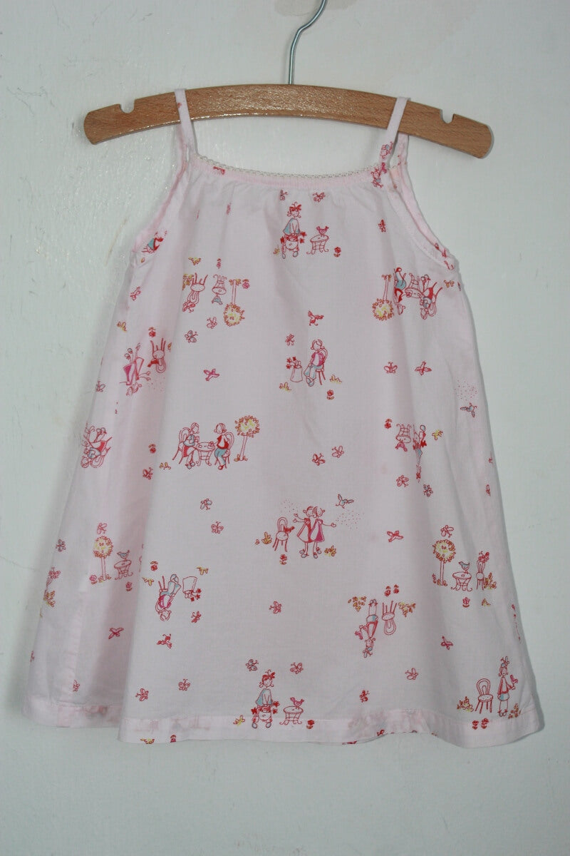 tweedehands zomers roze jurkje maat 68 petit bateau