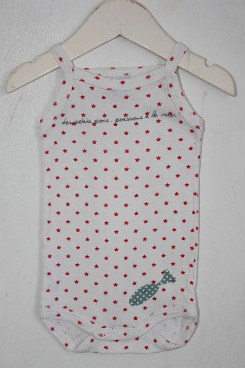 tweedehands romper sterren maat 56 schouderbandjes baby meisje petit bateau
