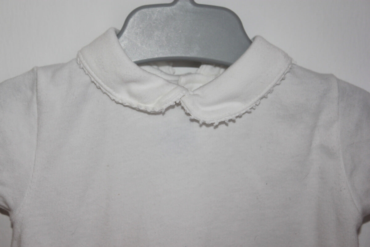 tweedehands unisex ecru t-shirt korte mouwen maat 62 petit bateau