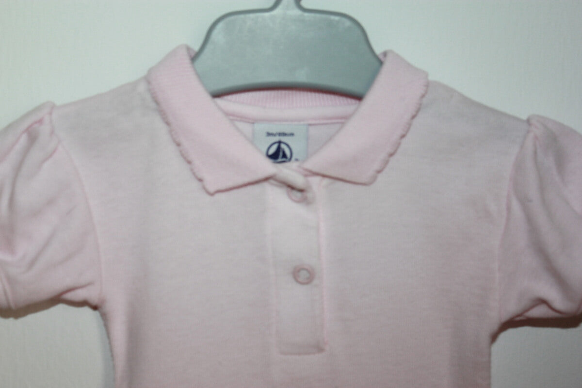 tweedehands roze romper korte mouwen maat 62 petit bateau