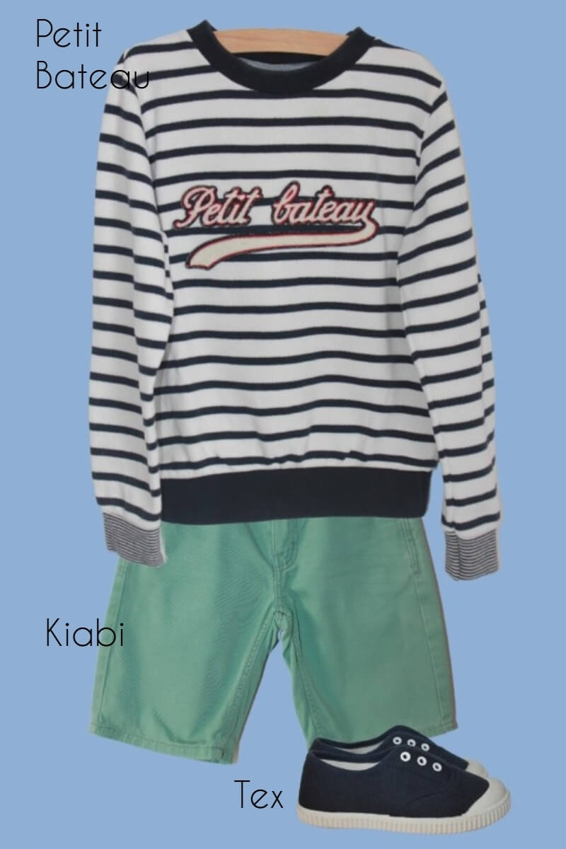 preloved zomers setje petit bateau en kiabi maat 116 jongen