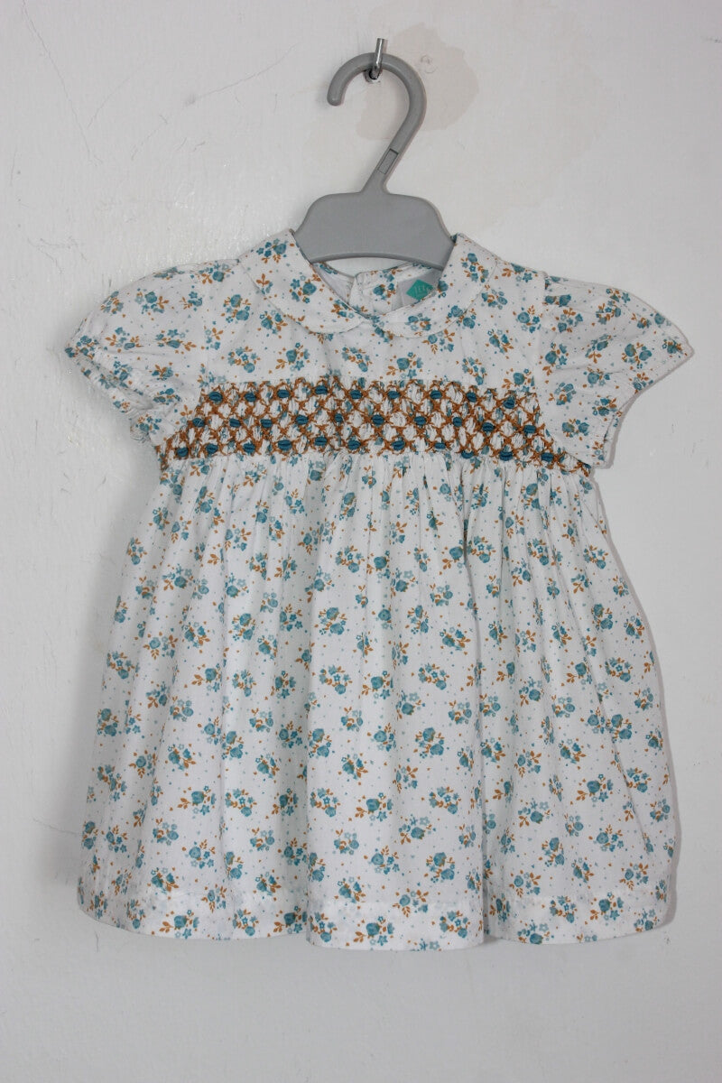 gesmockte gebloemde zomerse jurk multicolour maat 68 tex