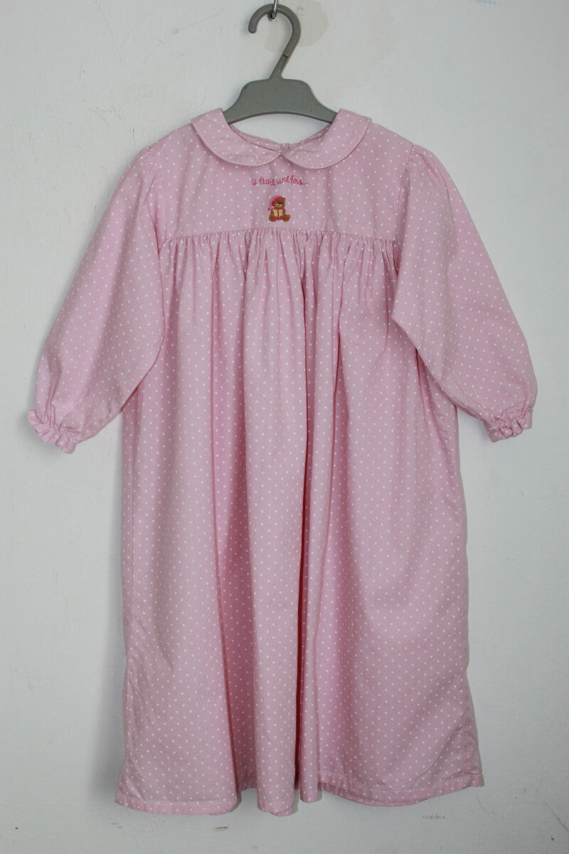 tweedehands katoenen roze nachthemd met lange mouwen in maat 98 van acanthe