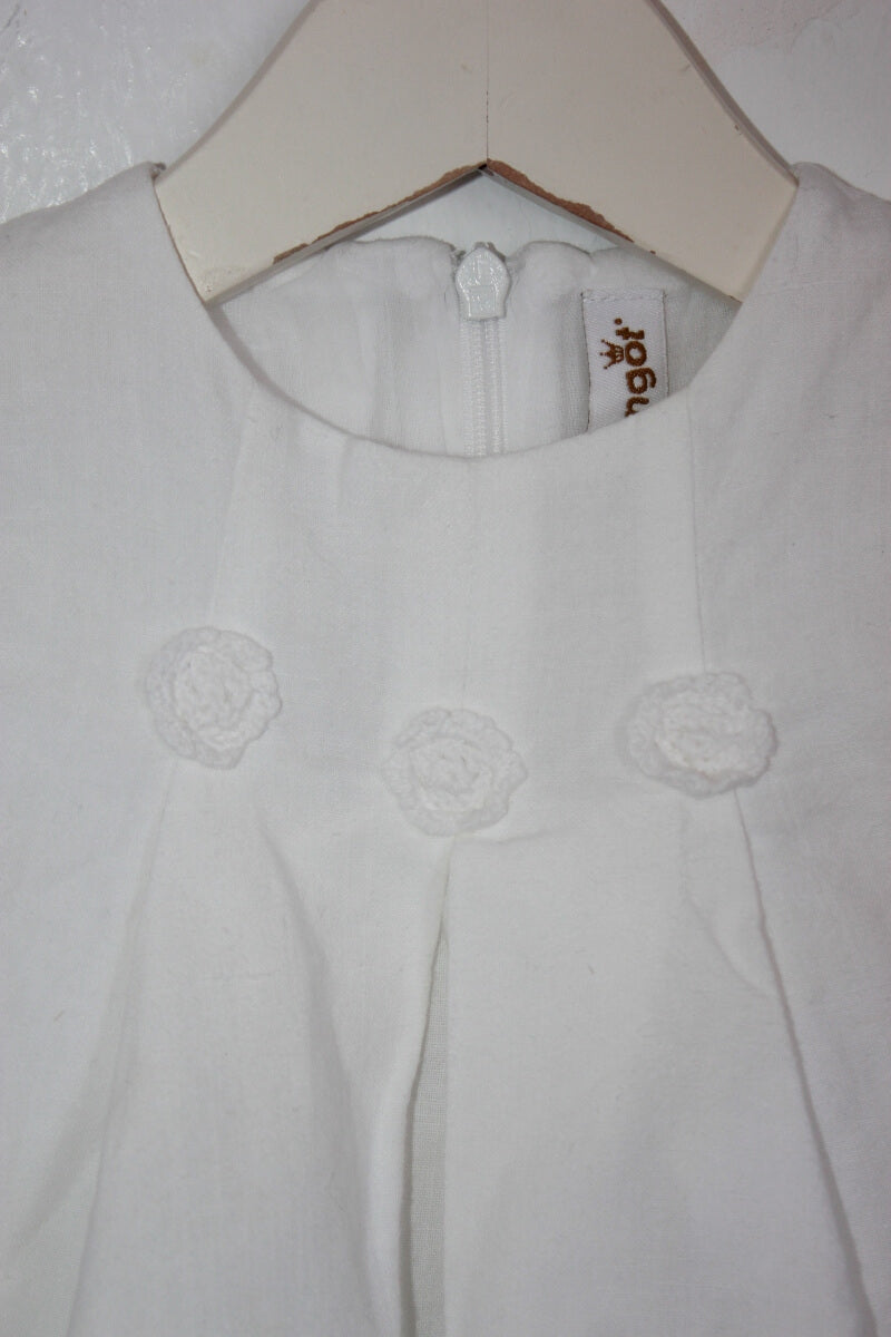 tweedehands witte zomerse jurk met korte mouwen in maat 62 van berlingot