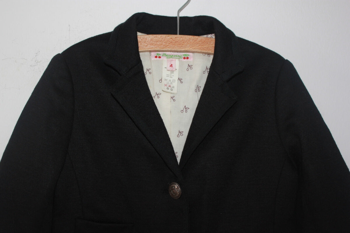 tweedehands zwarte blazer in maat 98-104 van bonpoint voor een meisje