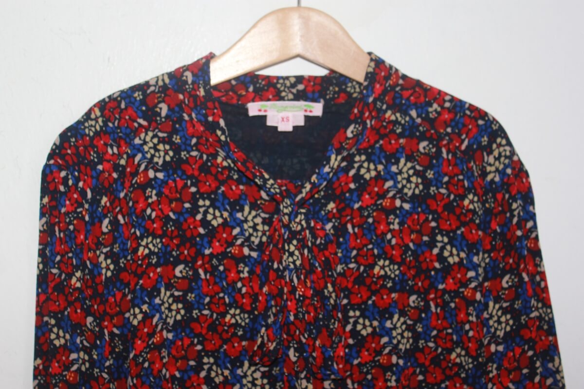 tweedehands liberty jurk in multicolour met lange mouwen van bonpoint maat 152