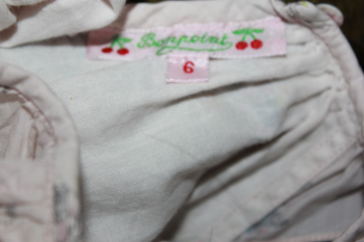 tweedehands zomerse mouwloze katoenen gebloemde jurk in pasteltinten van bonpoint in maat 68