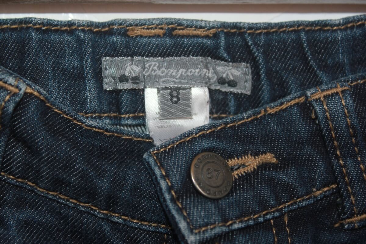 tweedehands blauwe denim korte broek van bonpoint in maat 122