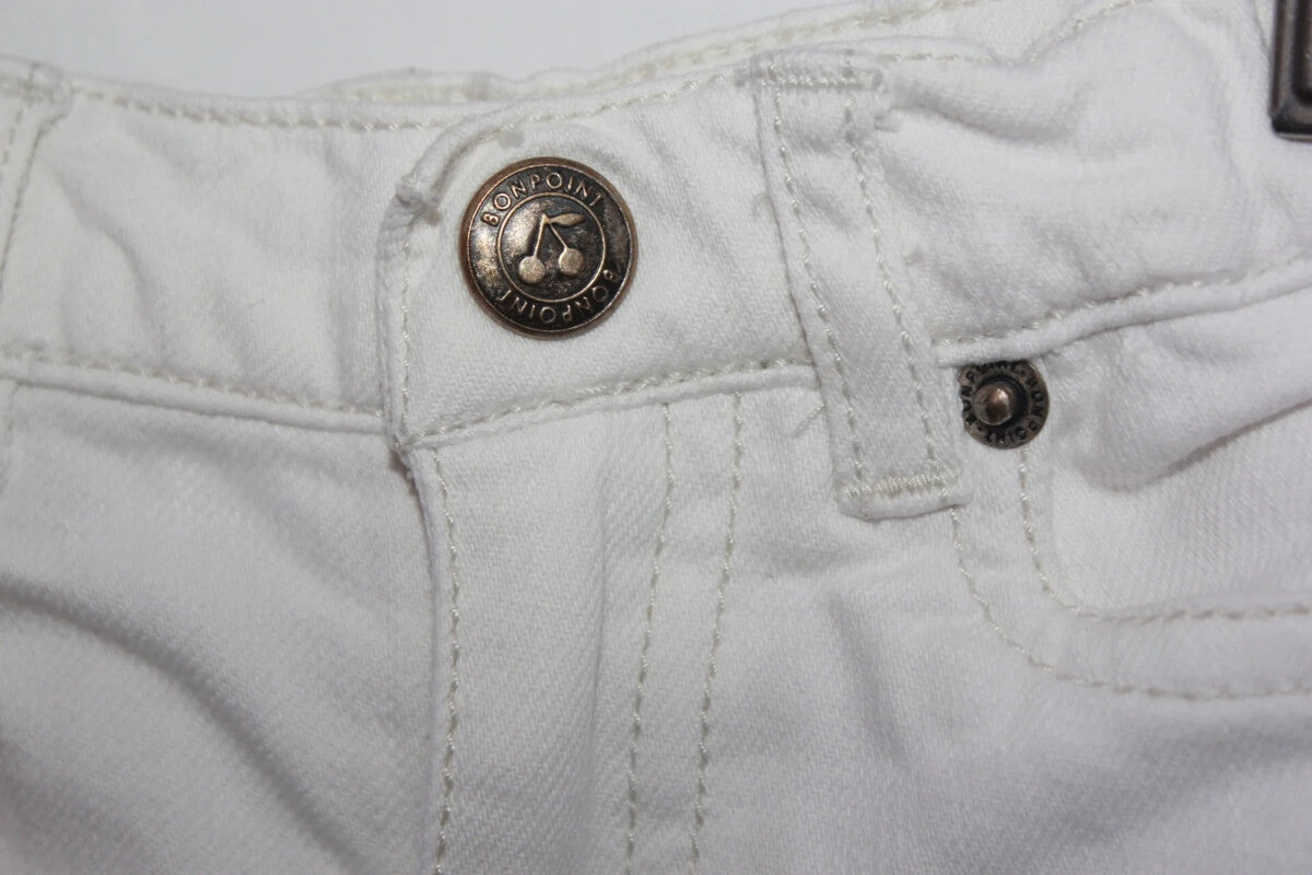 tweedehands unisex witte lange broek van bonpoint in maat 68