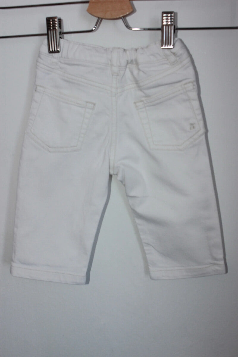 tweedehands unisex witte lange broek van bonpoint in maat 68