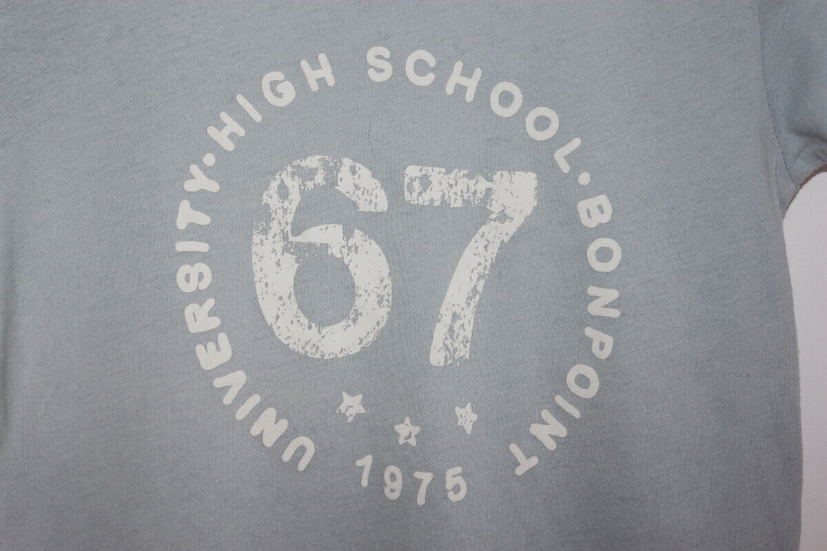 tweedehands lichtblauw t-shirt met korte mouwen van bonpoint in maat 122 voor een meisje