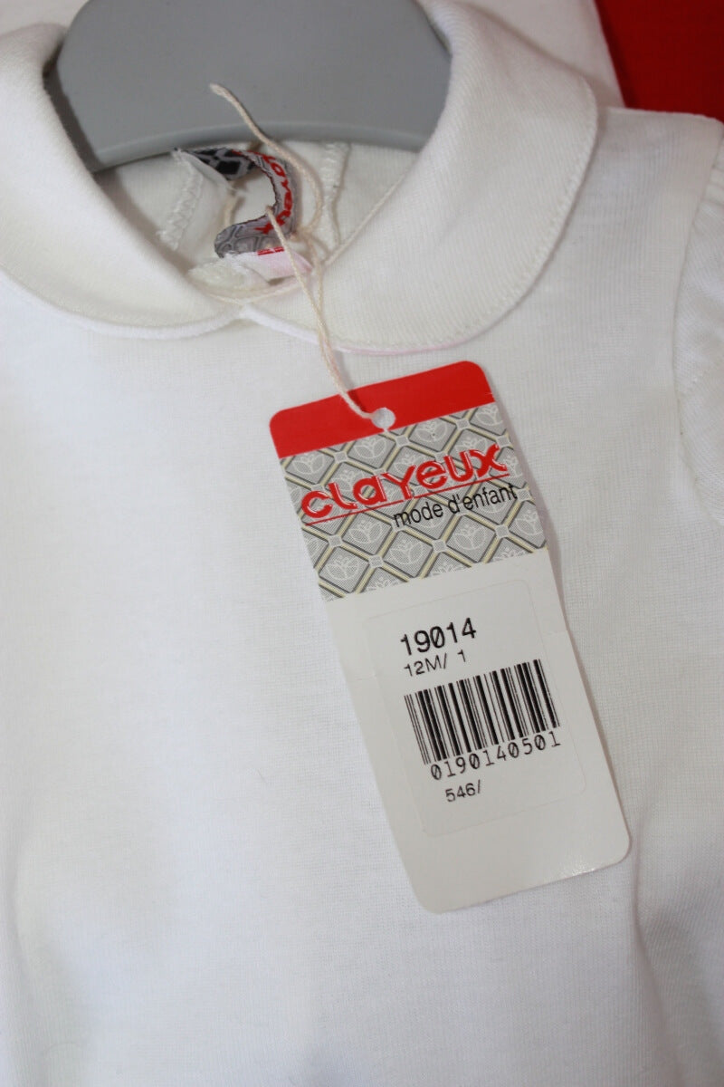tweedehands katoenen wit t-shirt in maat 74 voor een baby meisje van clayeux