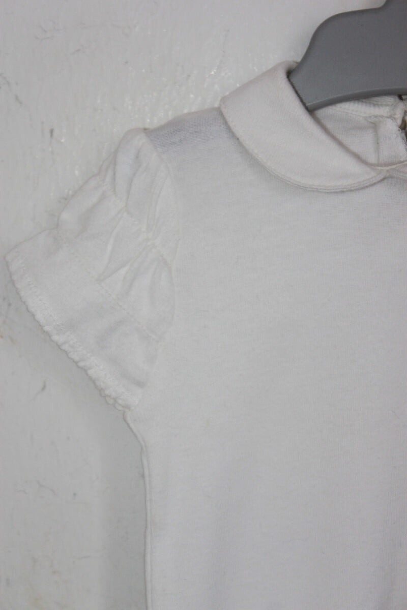 tweedehands katoenen wit t-shirt in maat 74 voor een baby meisje van clayeux