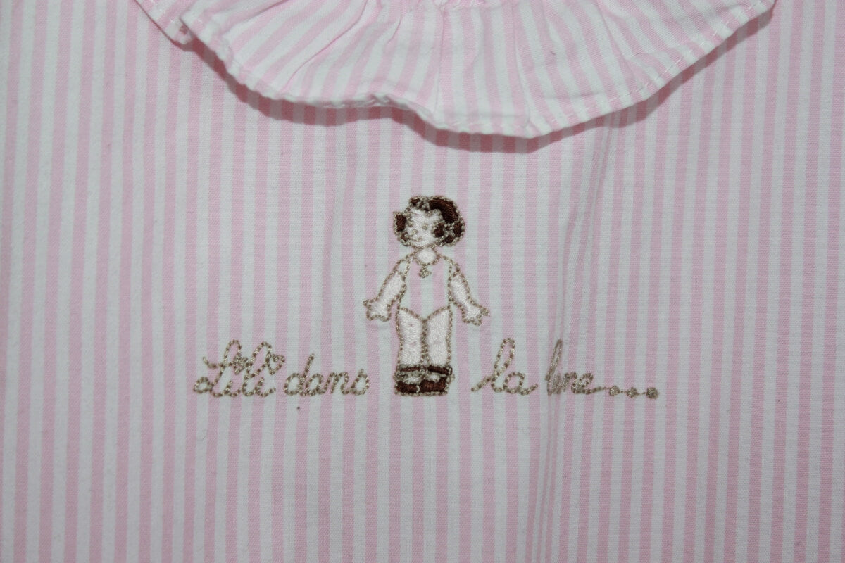 preloved katoenen roze met wit gestreept mouwloos nachthemd in maat 92 van dis a la lune de revenir