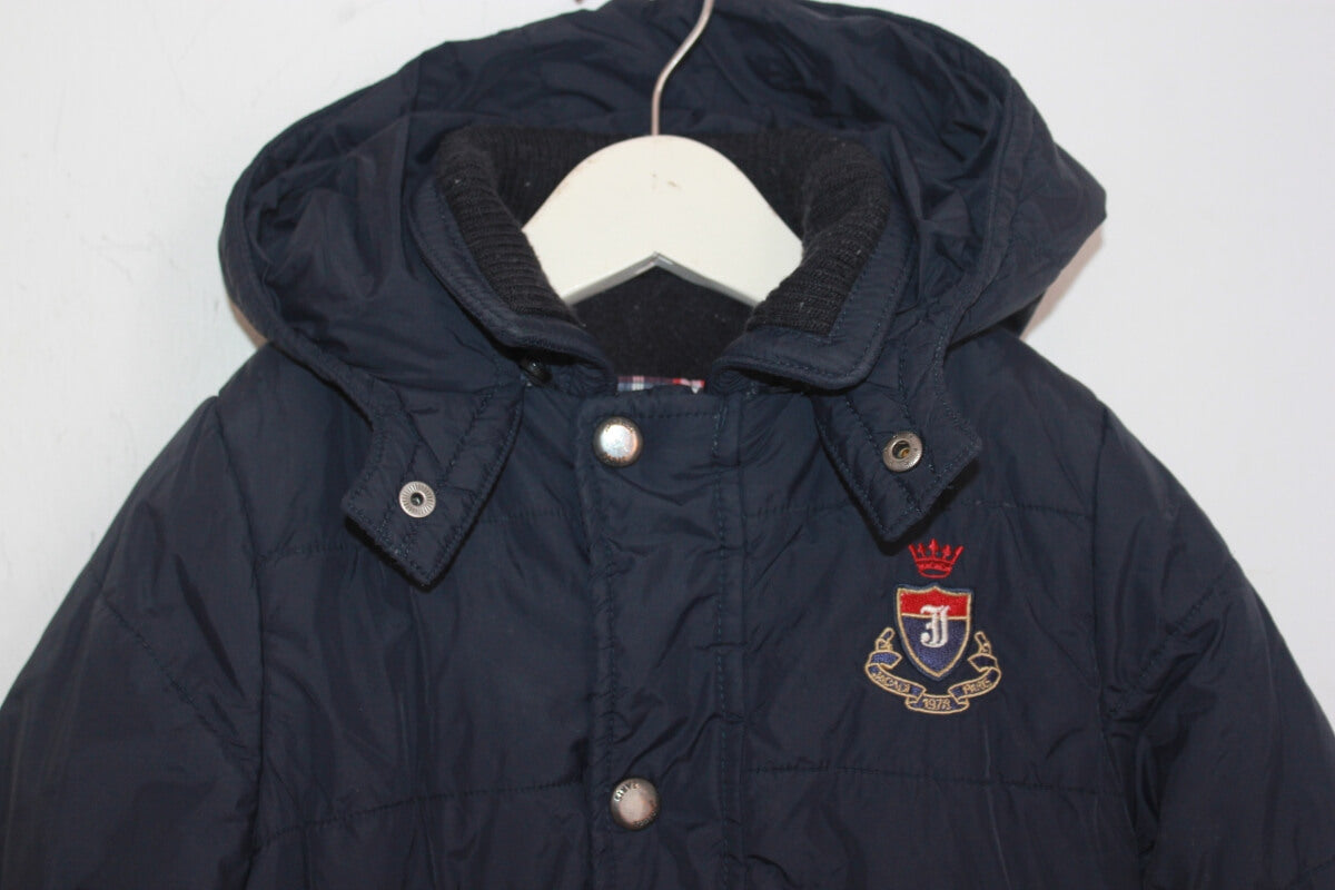 tweedehands donkerblauw winterjack met capuchon in maat 92-98 voor een jongen van jacadi