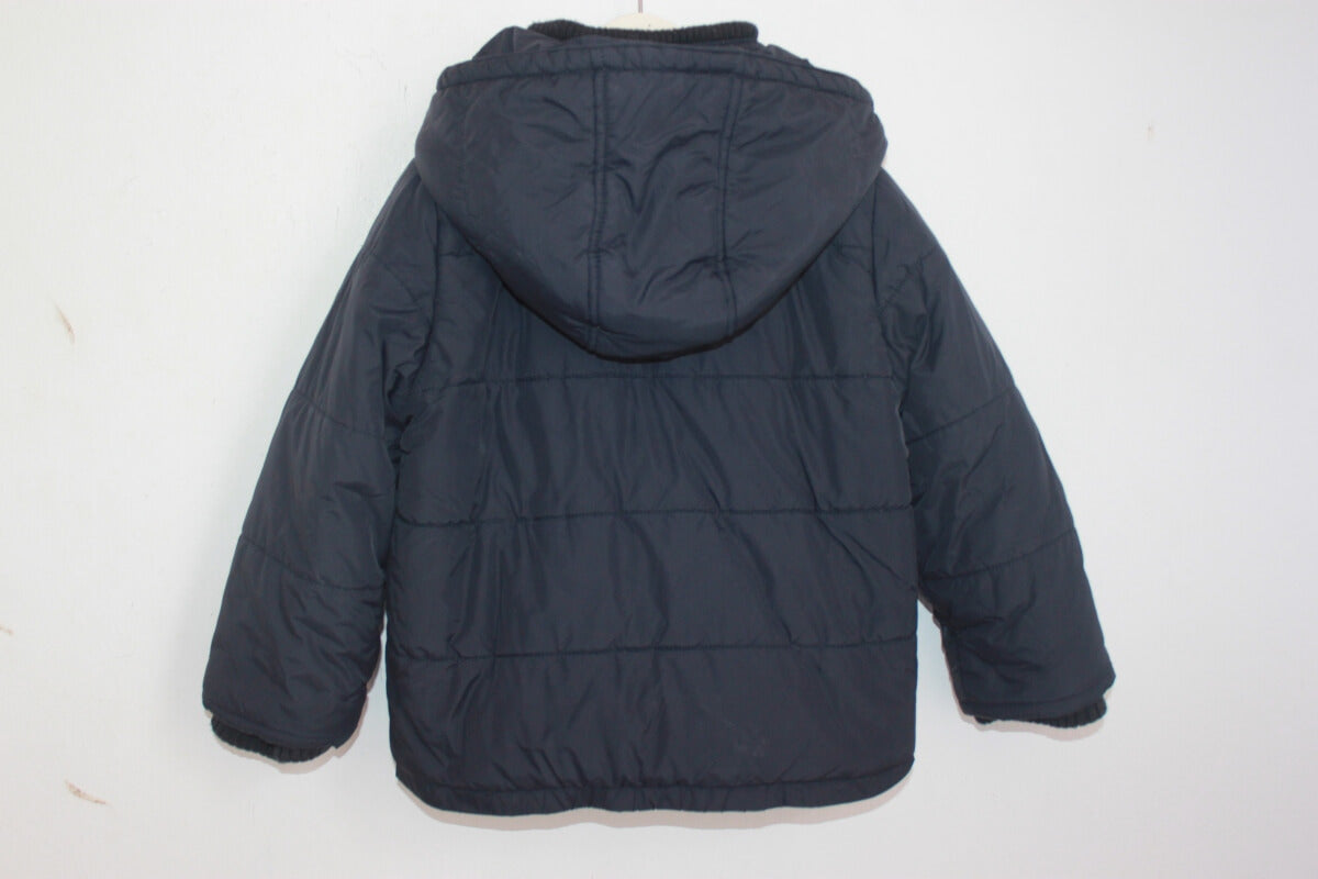 tweedehands donkerblauw winterjack met capuchon in maat 92-98 voor een jongen van jacadi