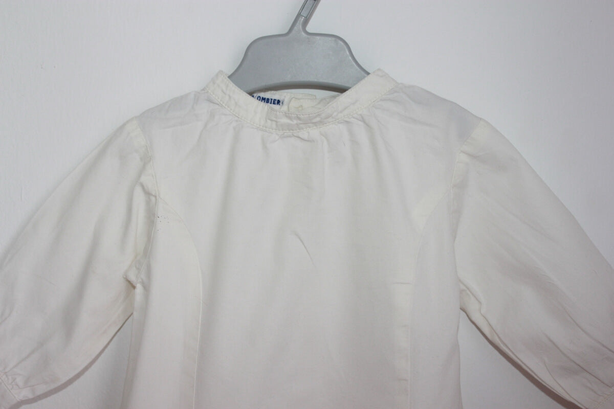 tweedehands katoenen creme blouse met lange mouwen van dpam in maat 68 voor een baby meisje