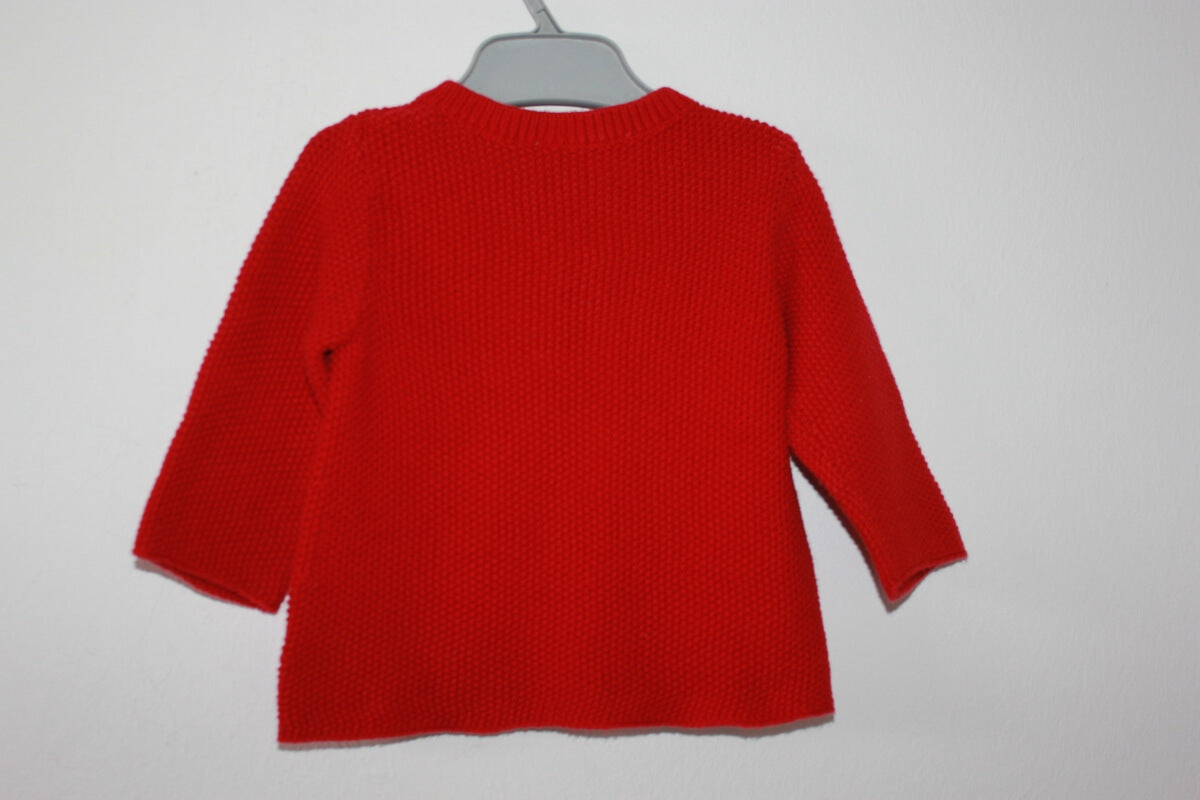 tweedehands katoenen rood vestje in maat 62 voor een baby meisje van jacadi