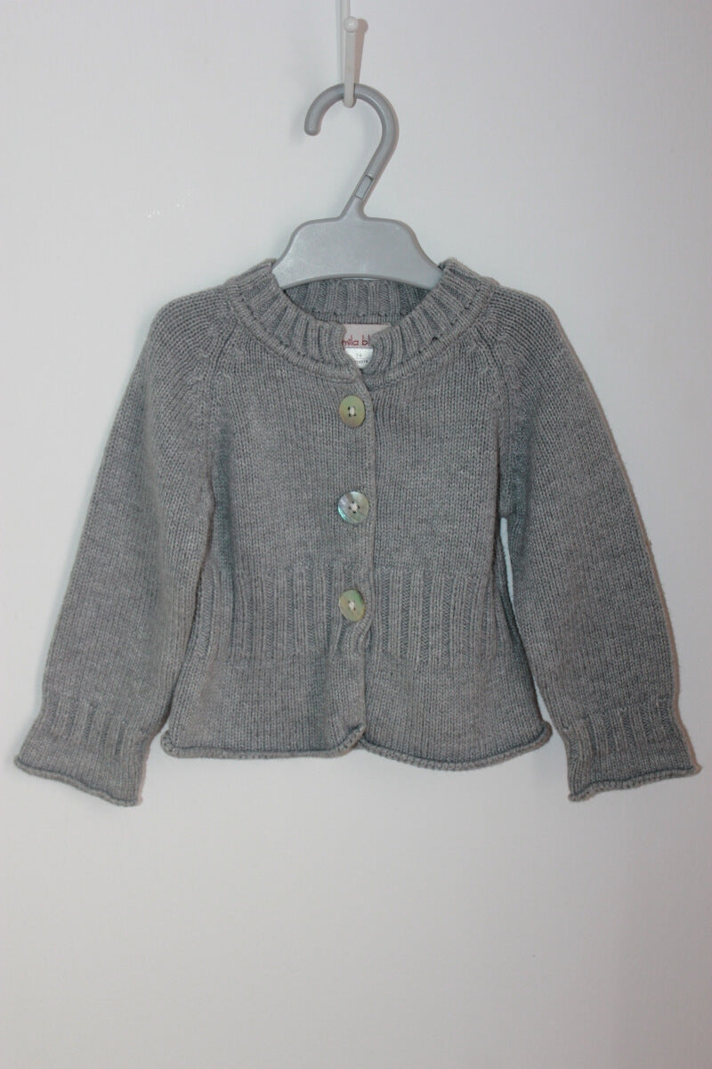 preloved grijs katoenen vestje in maat 74 van mila blue voor een baby meisje