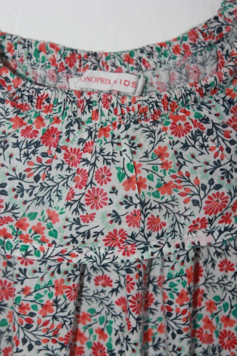 tweedehands zomerse korte liberty jumpsuit in multicolour van monoprix in maat 110