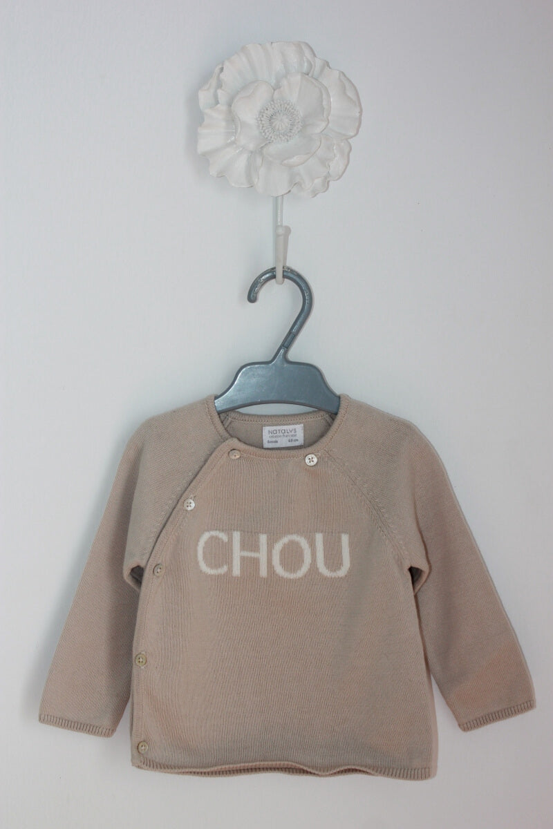 beige katoenen unisex trui in maat 68 van natalys