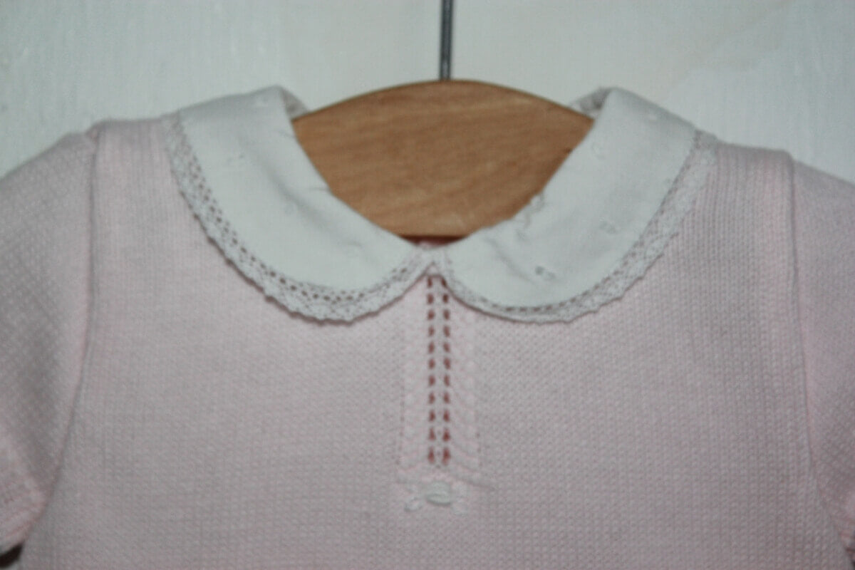 tweedehands katoenen zomerse roze en witte jurk met korte mouwen van paz rodriguez in maat 62