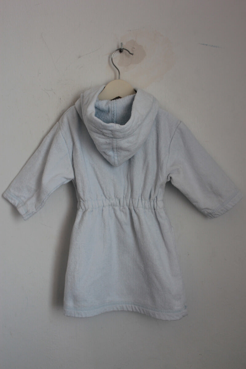 tweedehands unisex katoenen lichtblauwe badjas in maat 74 van petit bateau