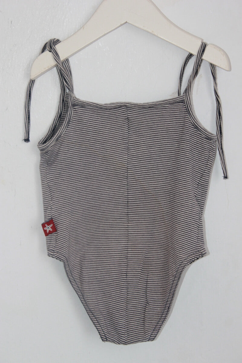 tweedehands donkerblauw met wit gestreept badpak in maat 92 van petit bateau