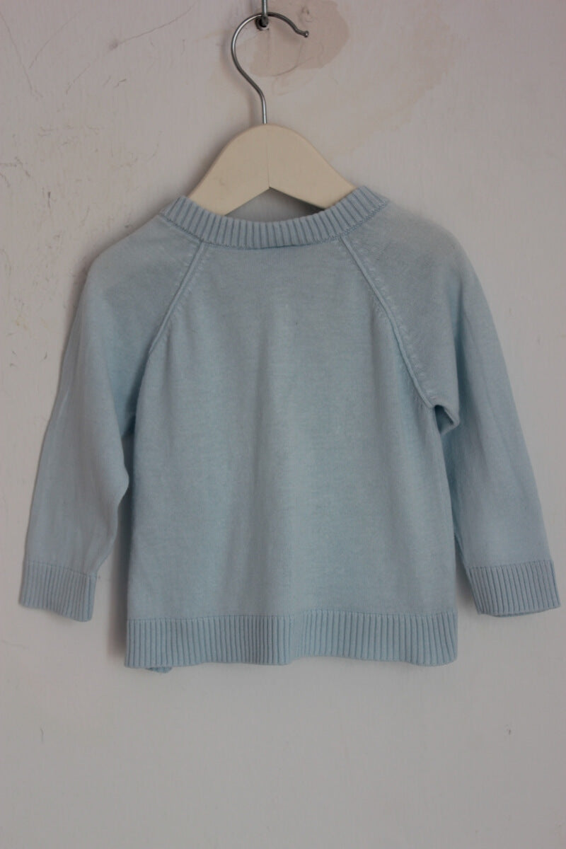 Tweedehands katoenen zomers lichtblauw vest in maat 68 voor een baby jongen van petit bateau