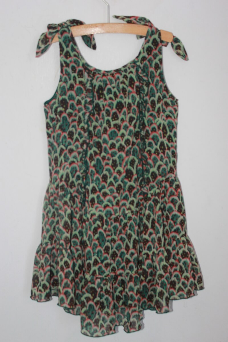 tweedehands zomerse jurk van scotch & soda in multicolour met schouderbandjes maat 116