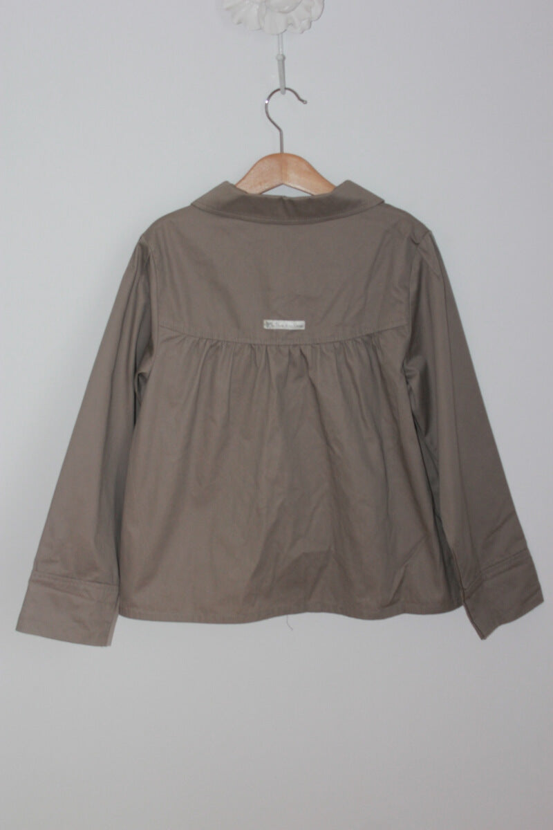 tweedehands katoenen zomerse beige jas van tout compte fait voor een meisje in maat 134-140