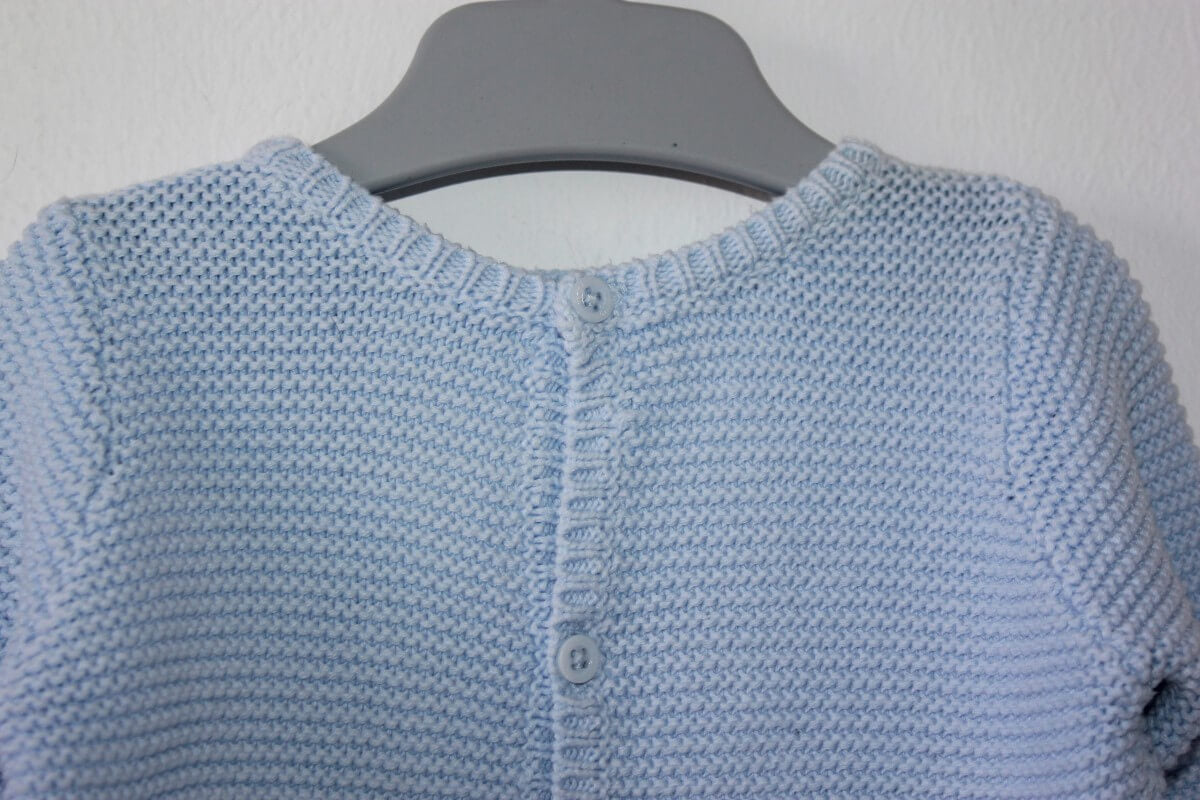 tweedehands unisex lichtblauw katoenen vestje in maat 56 van jacadi