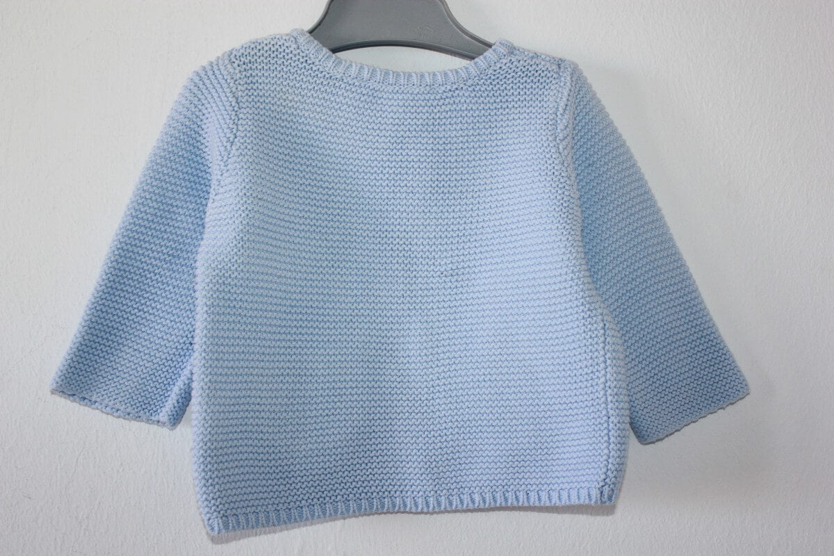 tweedehands unisex lichtblauw katoenen vestje in maat 56 van jacadi