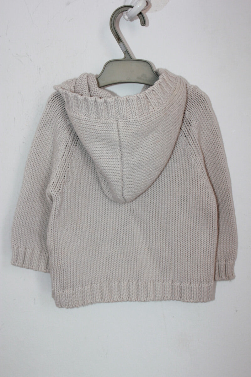 tweedehands unisex beige katoenen vest met capuchon in maat 68 voor een baby van jacadi