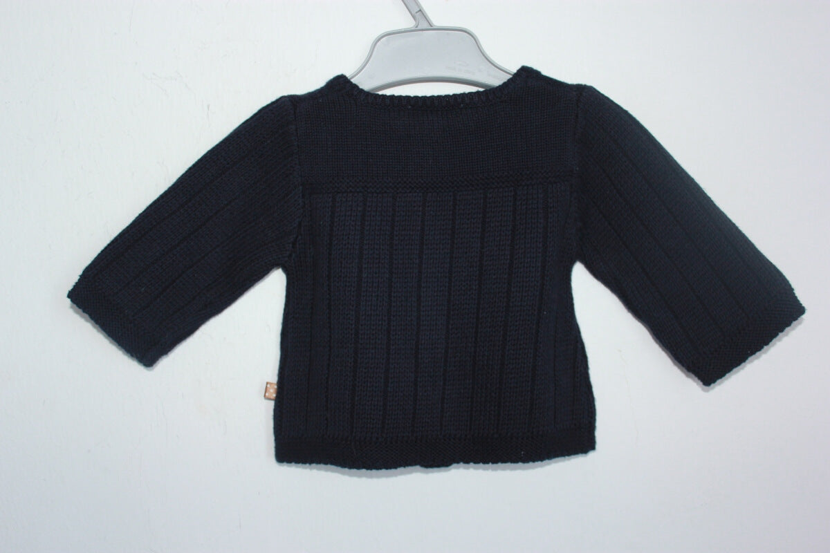 tweedehands unisex katoenen donkerblauw vestje in maat 56 voor een baby van jacadi