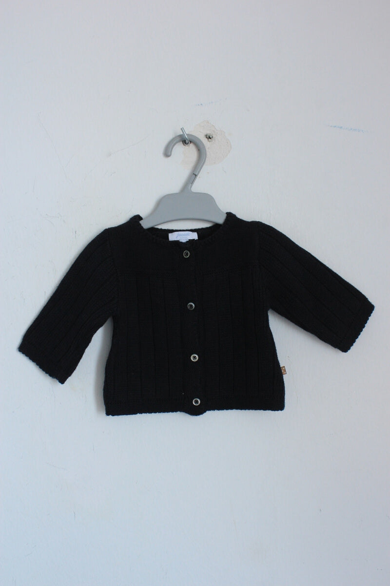 tweedehands unisex katoenen donkerblauw vestje in maat 56 voor een baby van jacadi