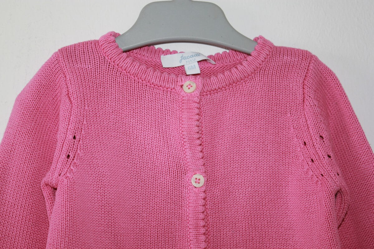 tweedehands roze katoenen vestje in maat 68 voor een baby meisje van jacadi