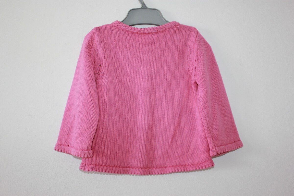 tweedehands roze katoenen vestje in maat 68 voor een baby meisje van jacadi