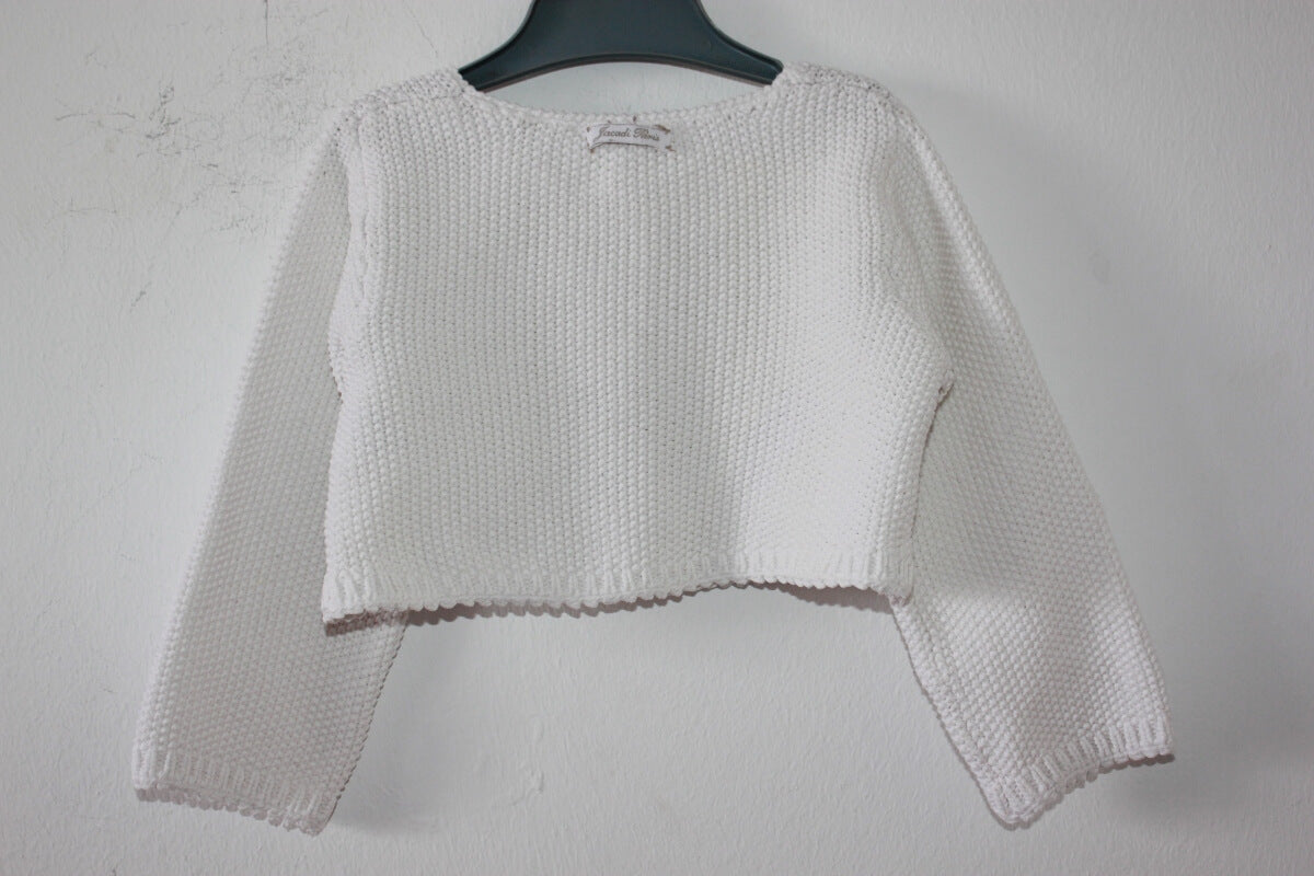tweedehands wit katoenen vest in maat 74 voor een baby meisje van jacadi