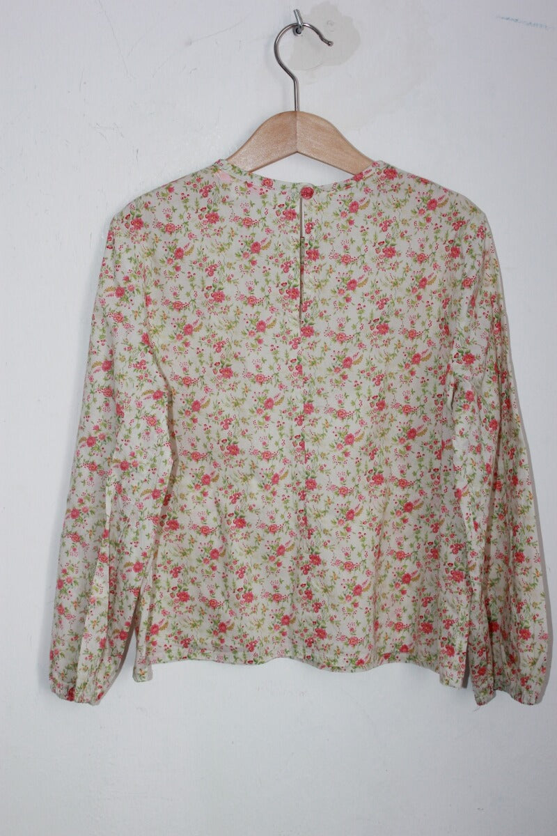 tweedehands gebloemde blouse in multicolour met lange mouwen, maat 128 voor een meisje van wowo