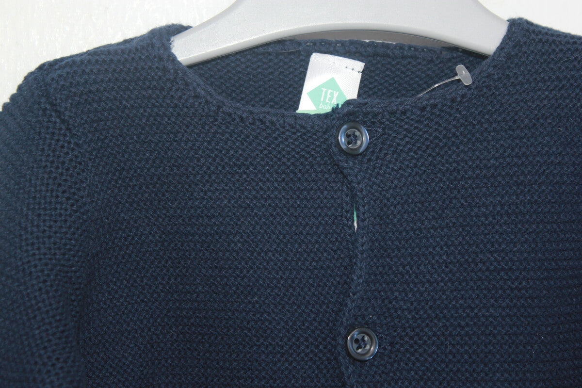 donkerblauw unisex vestje maat 68 tex